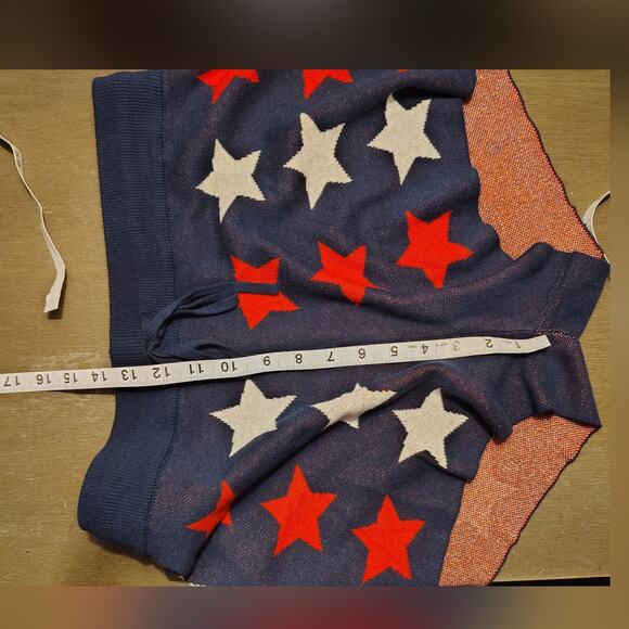BEACH RIOT Callie Sweater & Balboa Shorts Americana Stars Set Size XL Blue - Picture 9 of 16